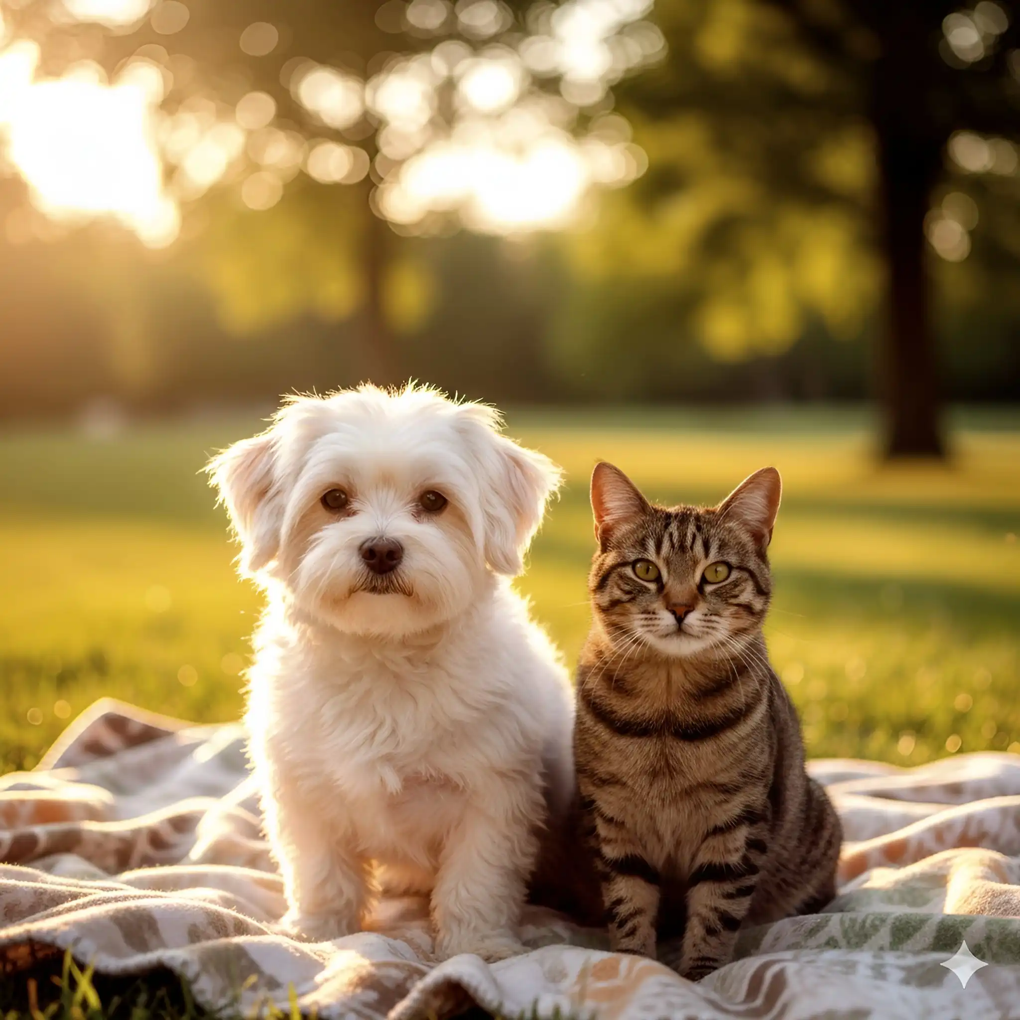 Cachorro e gato juntos no parque - Santo André