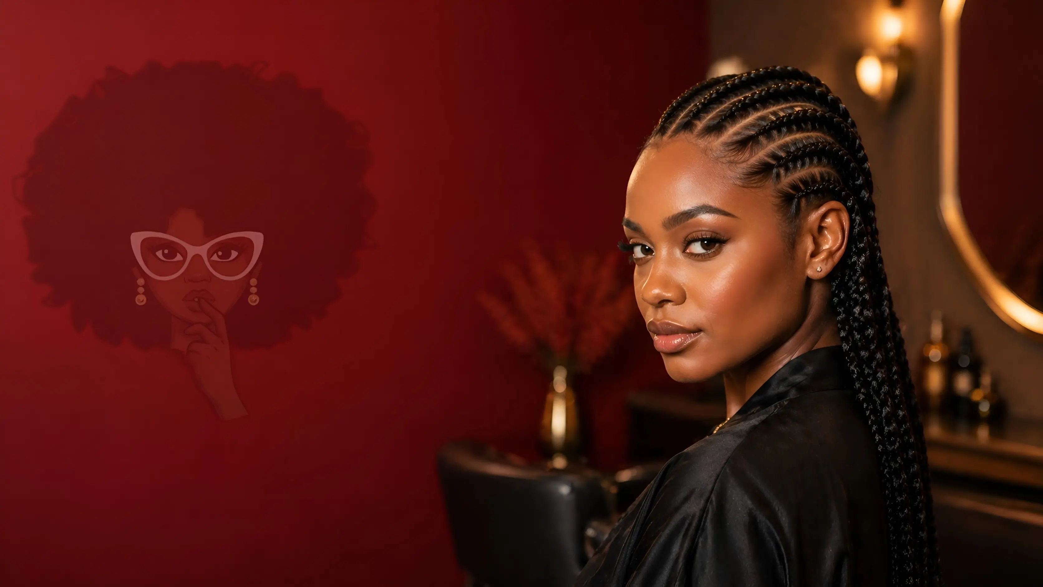 Ambiente de sal�o afro com proposta elegante para tran�as embutidas no Studio Original Black, no Graja�