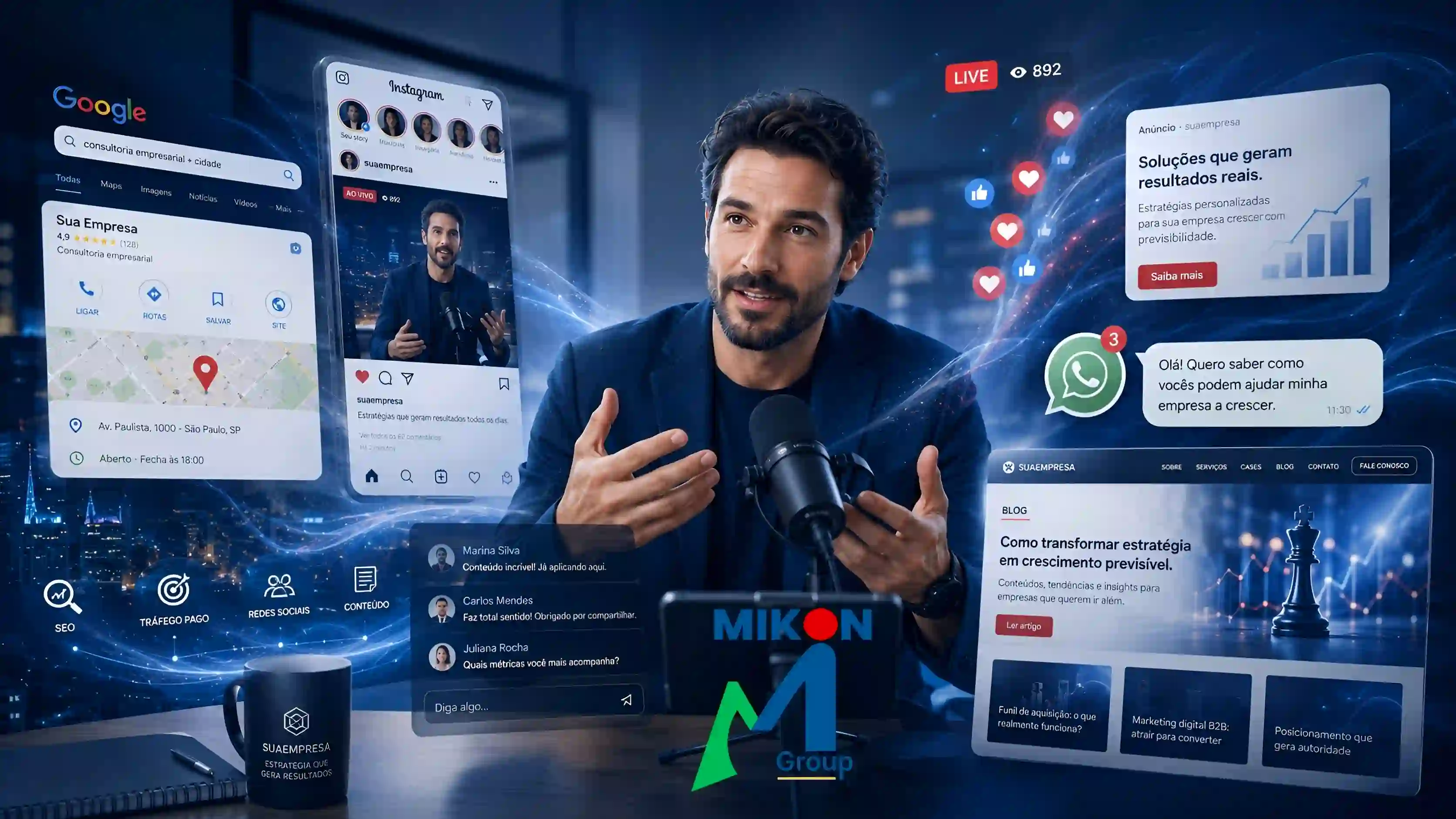 Imagem premium sobre atrair clientes e eliminar o ponto cego da busca