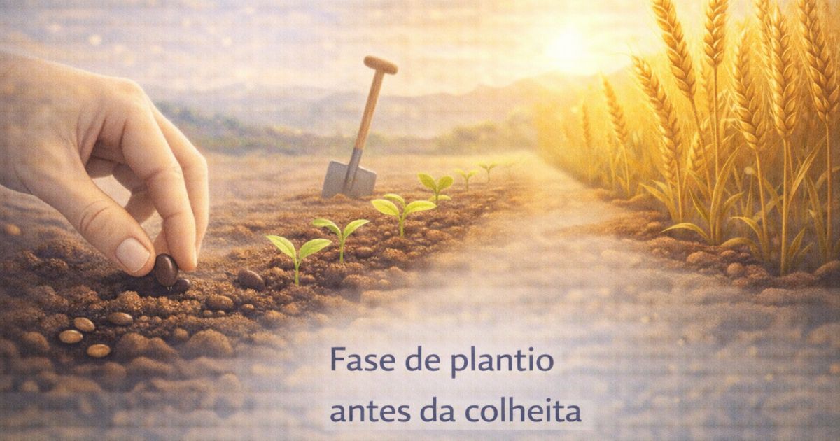 Fase de plantio antes da colheita representando o per�odo inicial de um canal no YouTube sem retorno financeiro