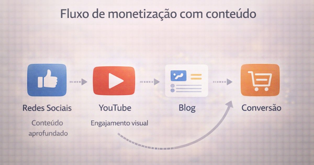 Fluxo de monetiza��o com conte�do