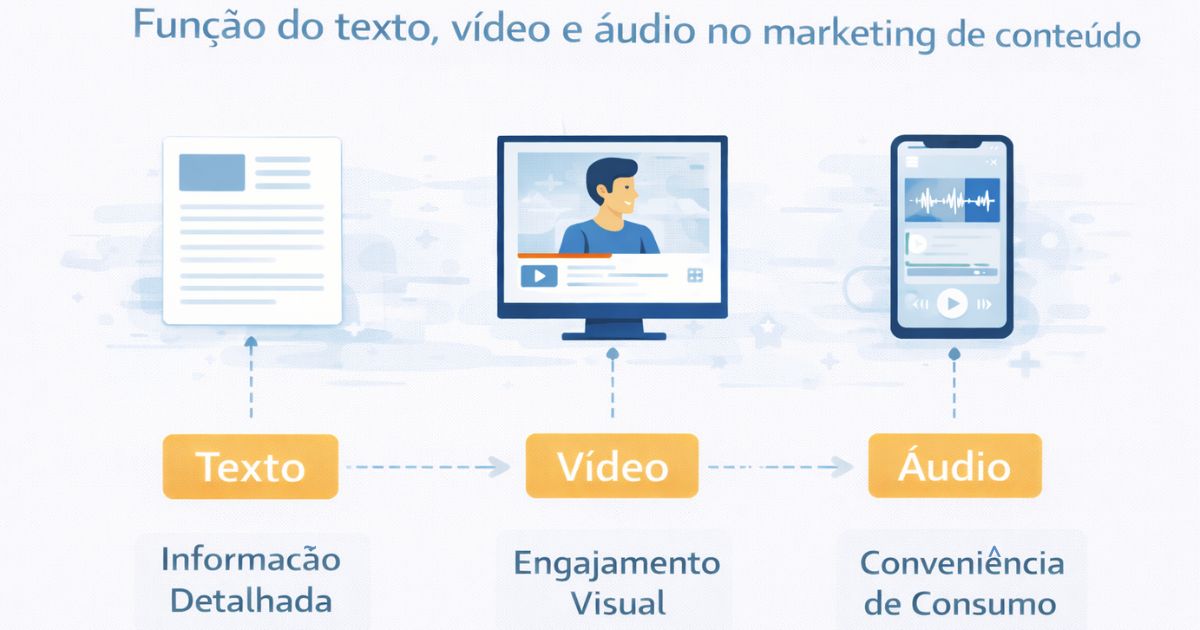 Funo do texto, vdeo e udio no marketing de contedo