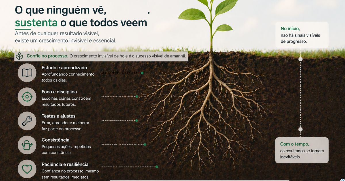 Ilustra��o de crescimento subterr�neo como ra�zes antes de aparecer na superf�cie, estilo educativo