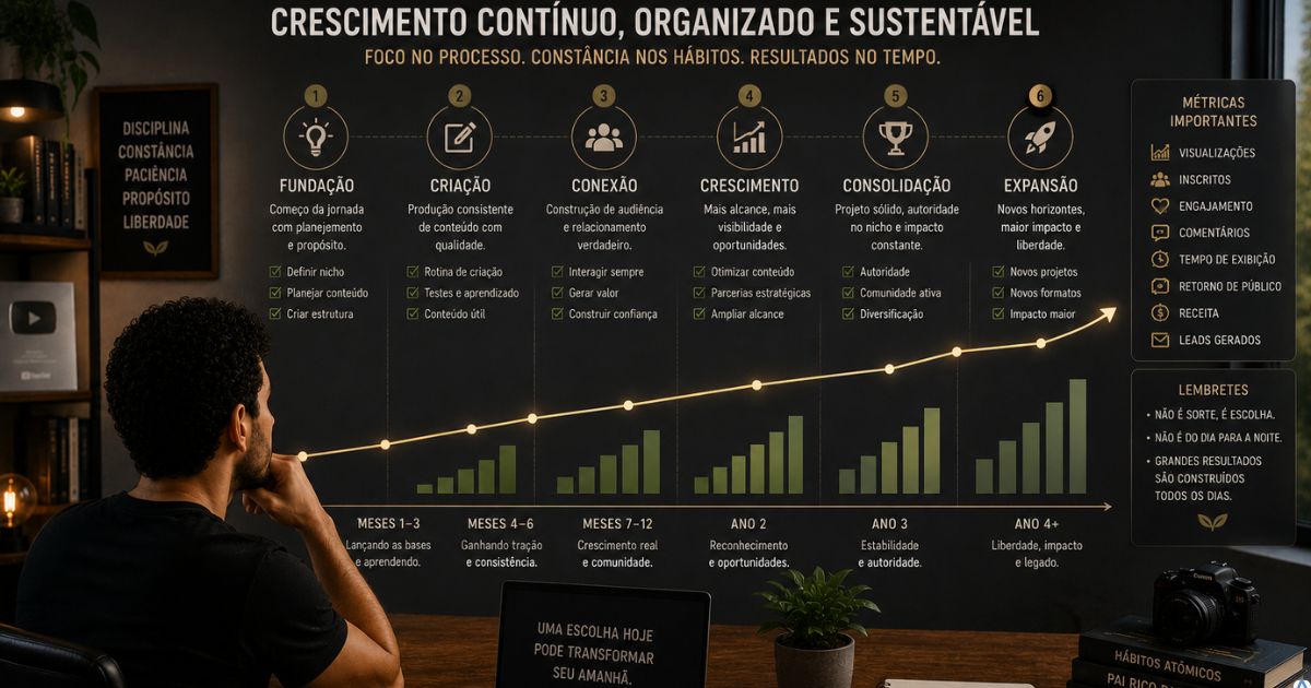 Representa��o visual de crescimento cont�nuo e organizado de um projeto digital