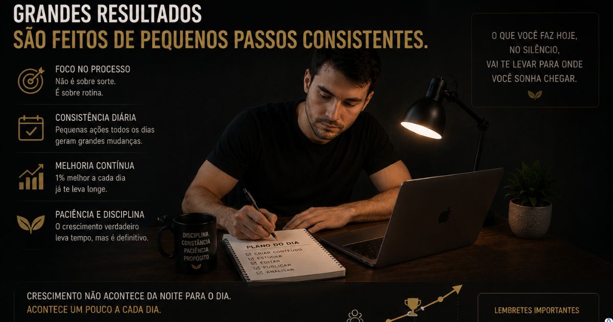 Representa��o visual de crescimento cont�nuo atrav�s de pequenos passos consistentes