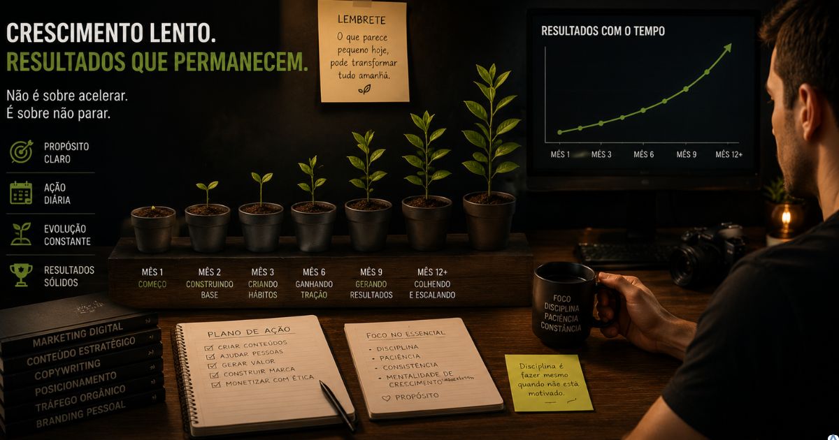 Representa��o visual de crescimento lento e sustent�vel de projeto digital