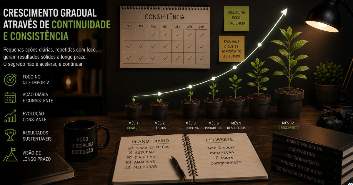 Representa��o visual de crescimento gradual atrav�s de continuidade e consist�ncia