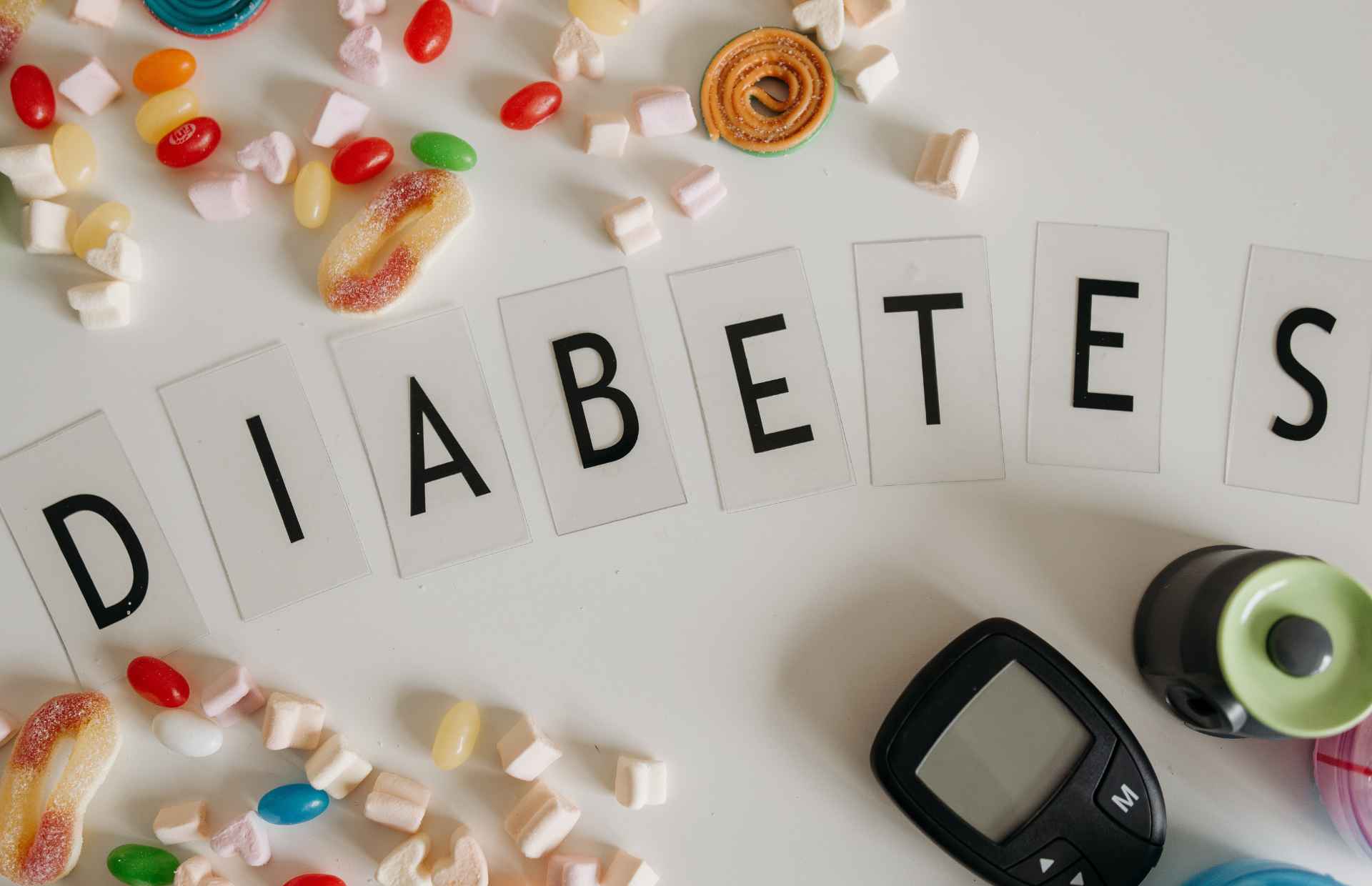diabetes spelt out with lollies