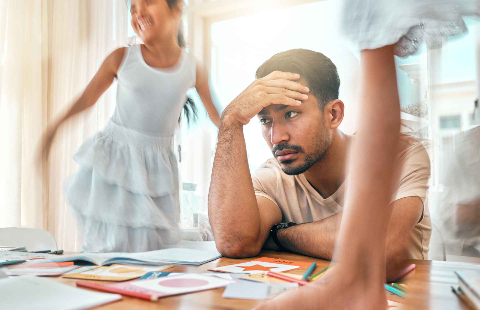 Man looking frustrated at people with ADHD