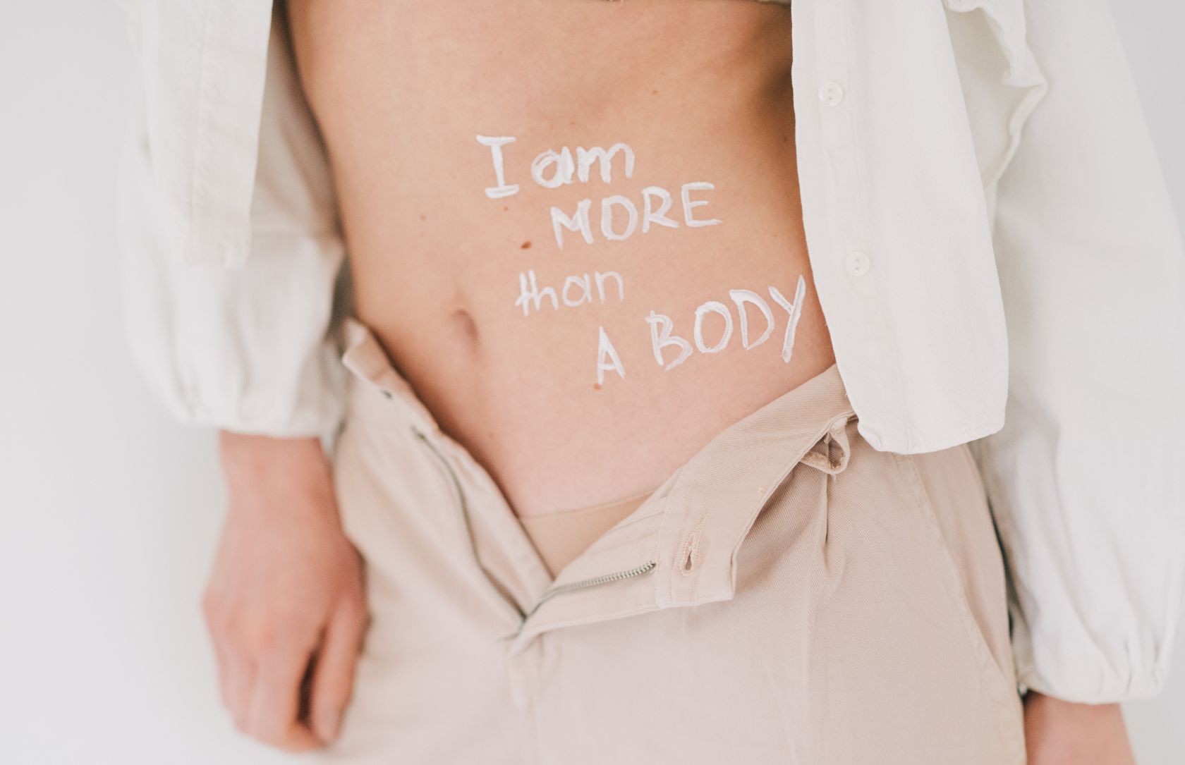 Body with text on it saying I'm more than my body