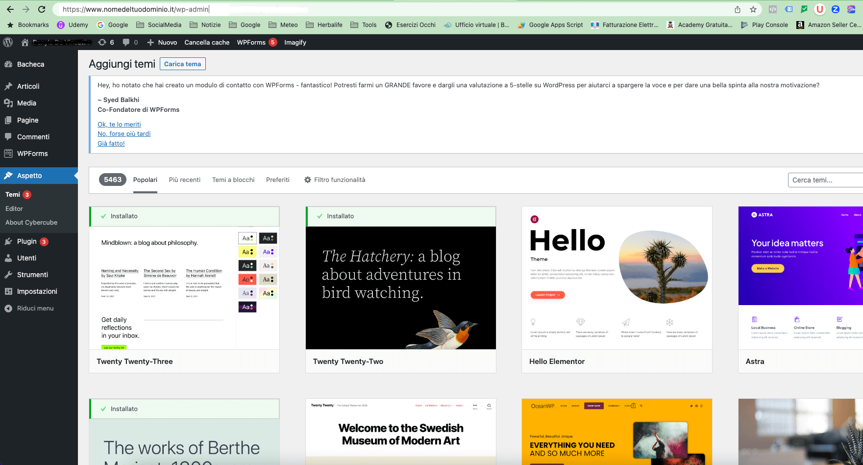 Installazione di un nuovo template di wordpress per la tua landing page
