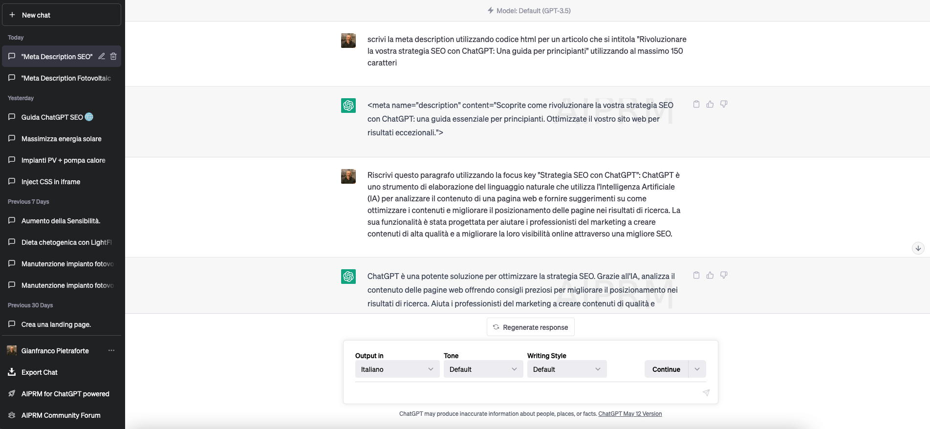 Strategia SEO con ChatGPT