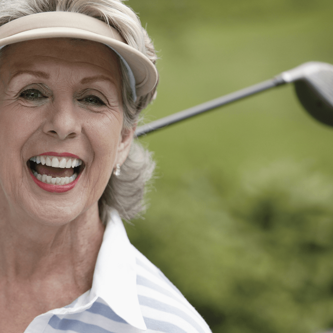 middle age women enjoying golf